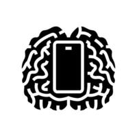 brain mindful app mindful tech glyph icon illustration vector
