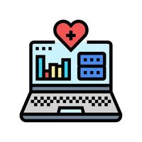 health data dashboard personalized color icon illustration vector