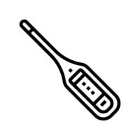 thermometer digital display personalized health line icon illustration vector