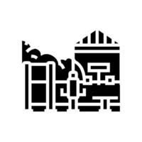 picnic area outdoor fitness setup sustainable glyph icon illustration vector