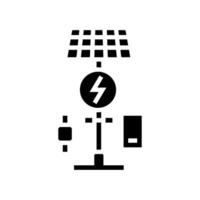 solar powered charging station devices glyph icon illustration vector