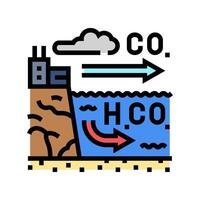 acidification chart world ocean color icon illustration vector