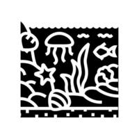 tide pool ecosystem world ocean glyph icon illustration vector