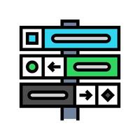 trail marker mountain skiing color icon illustration vector