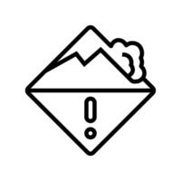 avalanche warning mountain skiing line icon illustration vector