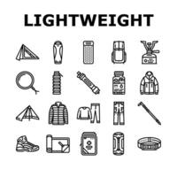 lightweight backpacking set vector