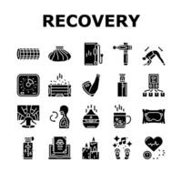 recovery wellness practices icons set symbol vector