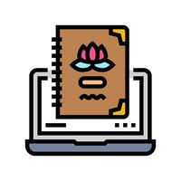 wellness journal or notebook recovery color icon illustration vector