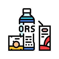 drinking oral rehydration solution color icon illustration vector