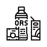 drinking oral rehydration solution line icon illustration vector