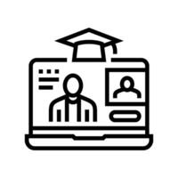 lecture education platform line icon illustration vector