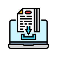 assignment submission education platform color icon illustration vector