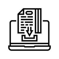 assignment submission education platform line icon illustration vector