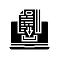 assignment submission education platform glyph icon illustration vector