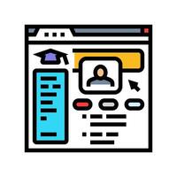 student dashboard education platform color icon illustration vector