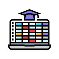 lesson schedule education platform color icon illustration vector