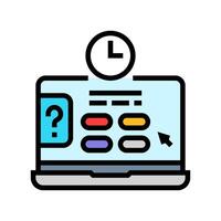 interactive quiz education platform color icon illustration vector
