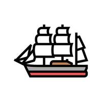 ship with sails geographical discoveries color icon illustration vector