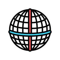 longitude and latitude lines color icon illustration vector