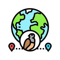 animal migration paths color icon illustration vector