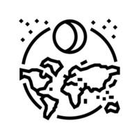 solar eclipse navigation geographical line icon illustration vector
