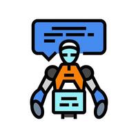 social robot assistant robotics color icon illustration vector