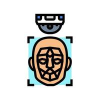 facial recognition camera social robotics color icon illustration vector