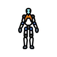humanoid robot social robotics color icon illustration vector