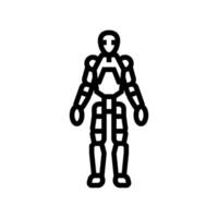 humanoid robot social robotics line icon illustration vector