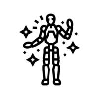 friendly robot waving social robotics line icon illustration vector
