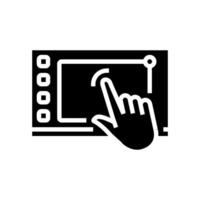 interactive display screen social robotics glyph icon illustration vector