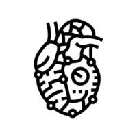 robot heart social robotics line icon illustration vector