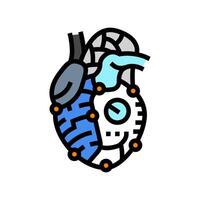 robot heart social robotics color icon illustration vector