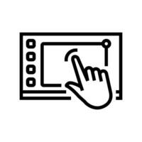 interactive display screen social robotics line icon illustration vector