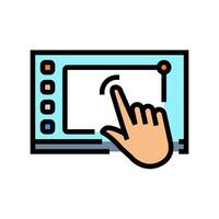 interactive display screen social robotics color icon illustration vector