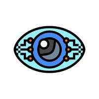 eye contact robot sensor social robotics color icon illustration vector