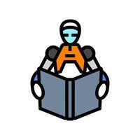 learning robot social robotics color icon illustration vector