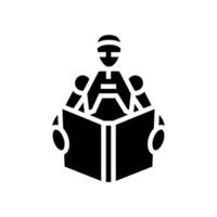 learning robot social robotics glyph icon illustration vector