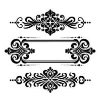Ornamental Black and White Flourishes Three Elegant Elements for Borders, Frames and Decorative Applications vector