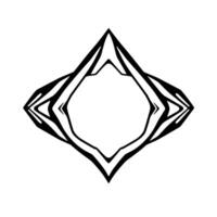Diamondshaped minimalist featuring a black outline around a soft gray center, isolated on white background. vector