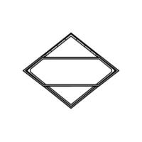 Symmetrical Black and White Geometric A Diamond Shape with a Central Rectangular Panel and Outlined Triangles. vector