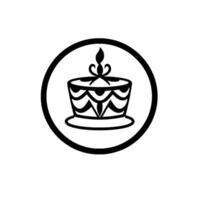 Stylized Black and White Cake in a Circle, Featuring a Decorative Top and Base, Ideal for Celebrations. vector