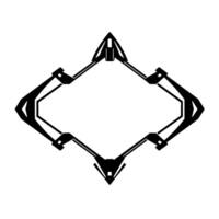Geometric Black and White Diamond Frame A Futuristic, Abstract Digital Illustration on a Clean Background. vector