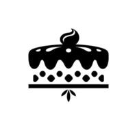 Stylized Black and White Cake Layered Dessert with Wavy Glaze, DotSquare Details, and a Decorative Base. vector