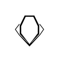 Minimalist Geometric Composition A Layered Black Octagon and Diamond on a Clean White Background, Creating a Modern, Abstract . vector