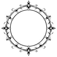 Intricate Ornate Circular Frame Border , BaroqueInspired Decorative Motif with Flourishes, Isolated on White Background. vector
