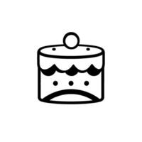 Minimalist Black and White Cake , Featuring Scalloped Edges, Dots, and a Round Topper on a White Background vector
