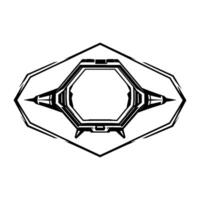 Futuristic Geometric Symmetrical, BlackandWhite, OctagonBased, Art Composition with Bold Lines and Minimalist Aesthetic. vector