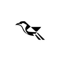 A striking, minimalist a stylized black and white bird in midflight, set against a clean, white background. vector