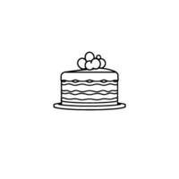 Simple and Elegant Illustration of a Layered Cake with Decorative Topping on White Background vector